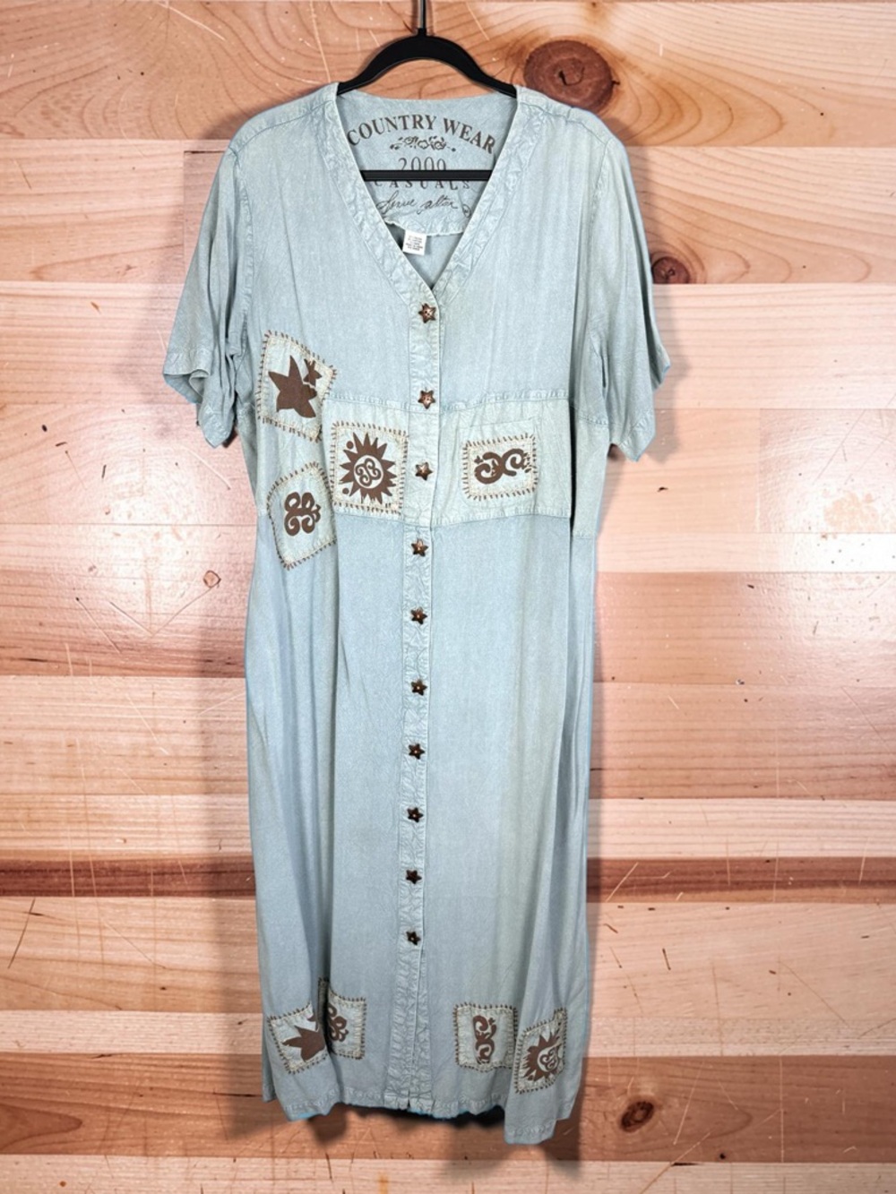 Vintage 90s Country Wear Casuals Patchwork Maxi Dress - Picture 2 of 11